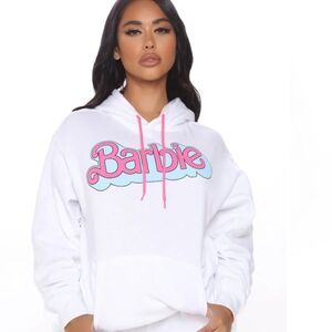 Barbie Hoodie Stay Golden Graphic Design White Multicolor Sweatshirt Pullover